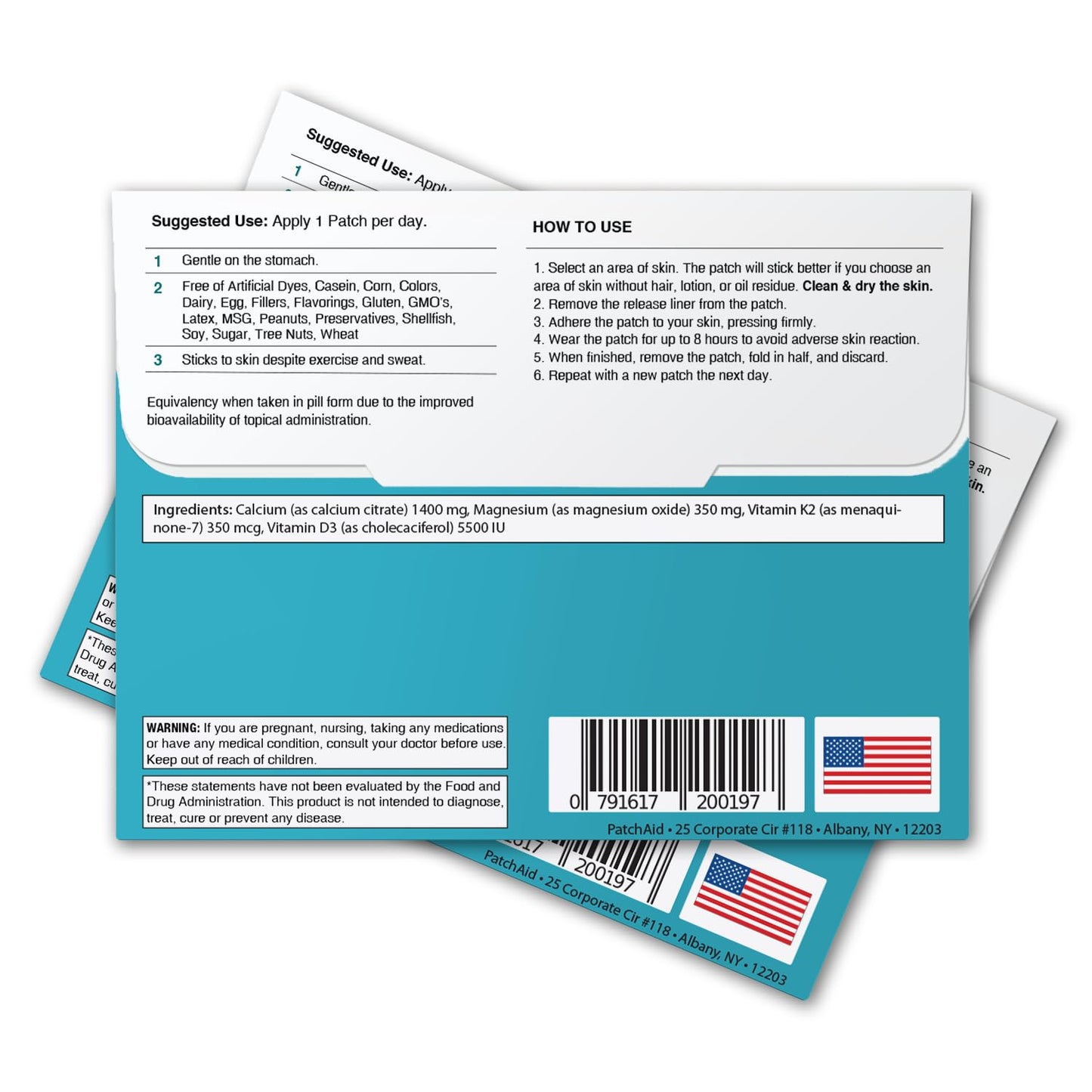 PatchAid D3/Calcium Plus Topical Patch 30-Day Supply