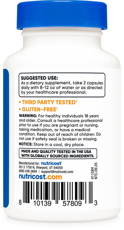 Nutricost NAD+ Supplement 1,000mg per Serving, 120 Capsules, 60 Servings | Nicotinamide Adenine Dinucleotide, Gluten-Free, Vegan