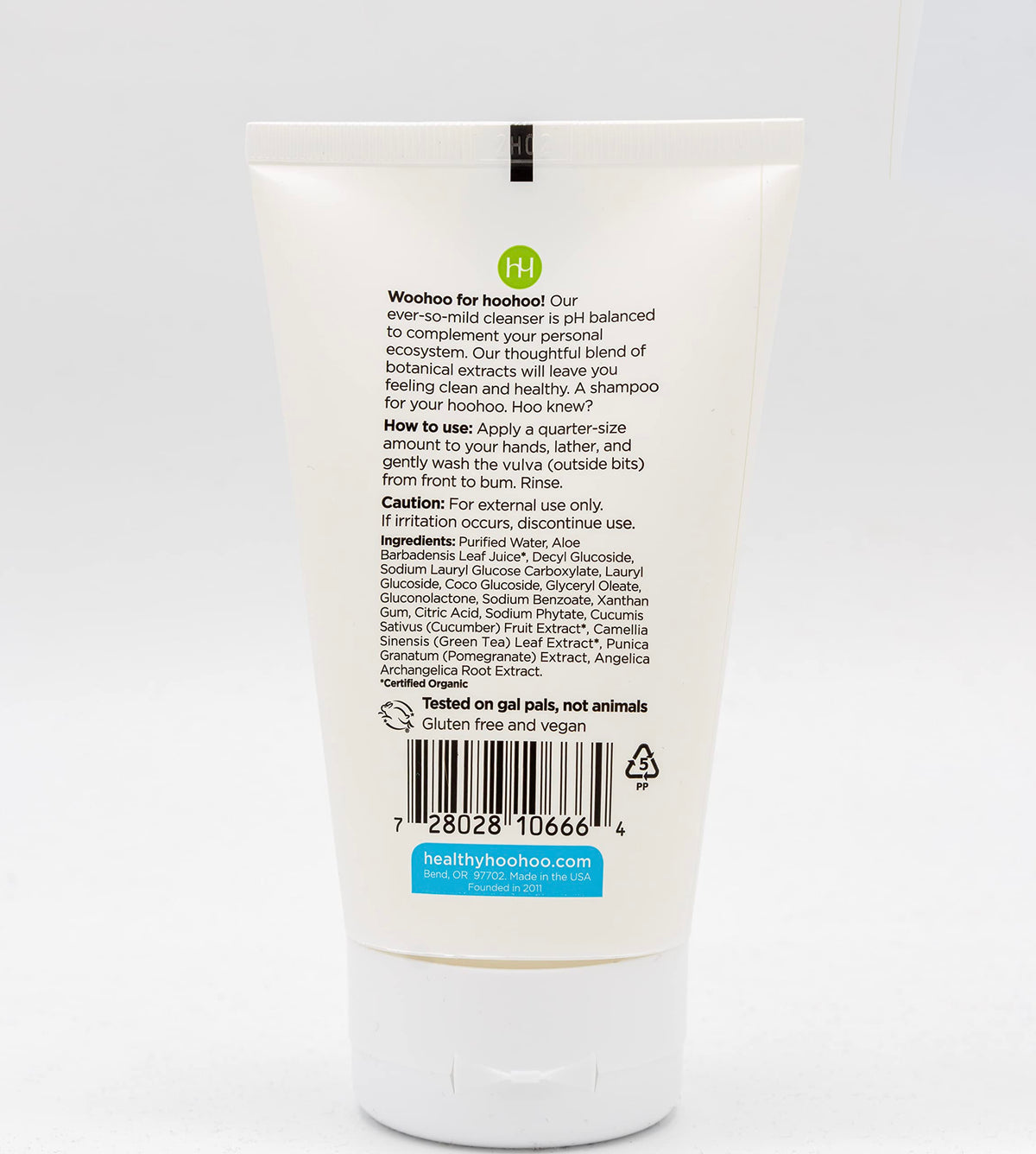 healthy hoohoo Gentle Feminine Wash - Organic Ingredients, pH Balanced, Fragrance Free