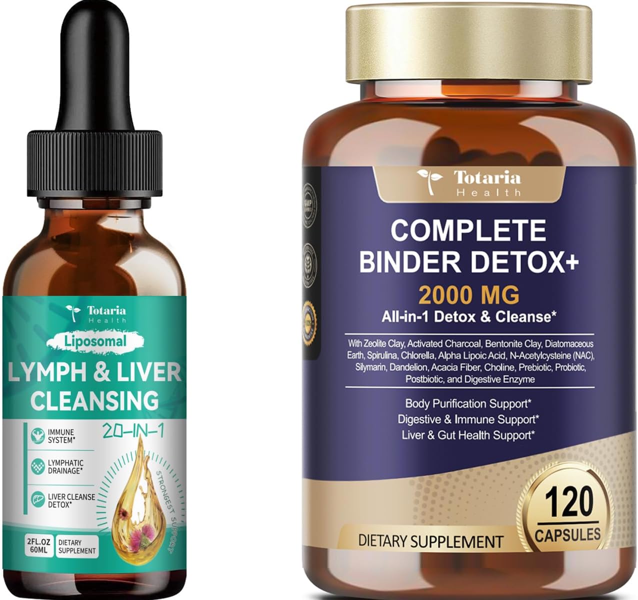 Totaria 2000MG All-in-1 Detox Binder + Strongest ''Lymph-Liver''