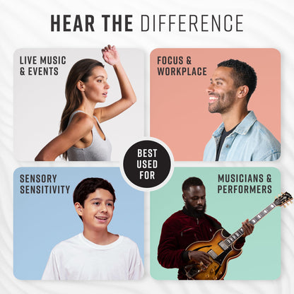 Vibes High Fidelity Ear Plugs - Invisible Earplugs for Music Concerts, Musicians, Motorcycl