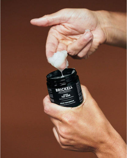 Brickell Men's Renewing Face Scrub for Men, Deep Exfoliating Facial Scrub Formulated with Pumice, Caffeine and Jojoba Beads, 4 Ounce, Scented