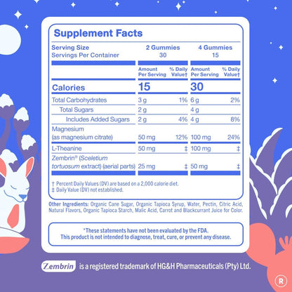 FIRST DAY Magnesium Gummies for Women, L-Theanine, Melatonin-Free, 60ct | Vegan strawberry Magnesium for Women, citrate, L-theanine and Zembrin; melatonin-free nighttime relaxation support.