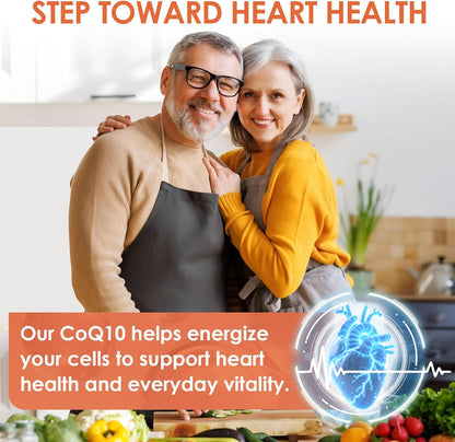 NATURE TARGET Ubiquinol CoQ10 300mg with PQQ & Turmeric, 120 Count | High Absorption Coenzyme Q10 with ALA & Black Pepper, Supports Antioxidant for Brain Health, Energy Production