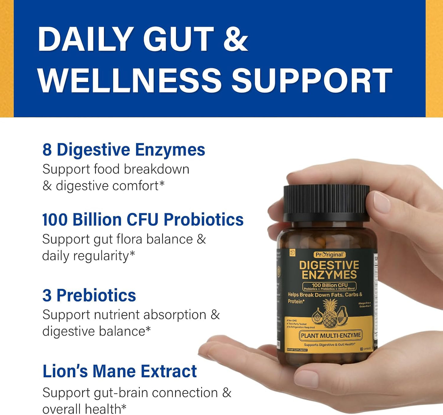 Probiotics & Digestive Enzymes Bundle – 120 Billion CFU, 36 Probiotic Strains + Multi-Enzyme Complex for Men & Women – Supports Digestive Balance, Gut Health & Nutrient Absorption – Vegan, Non-GMO, 90