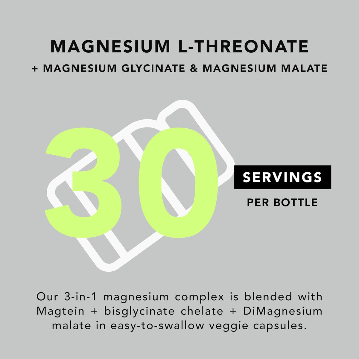 AMANDEAN Magtein Magnesium Complex: L-Threonate, Glycinate, Malate, 90ct