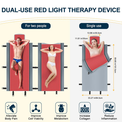 Red Light Therapy for Body - Full Body Red Light Therapy Mat, 71.0x33.31in, 2570Pcs 660nm & 850nm