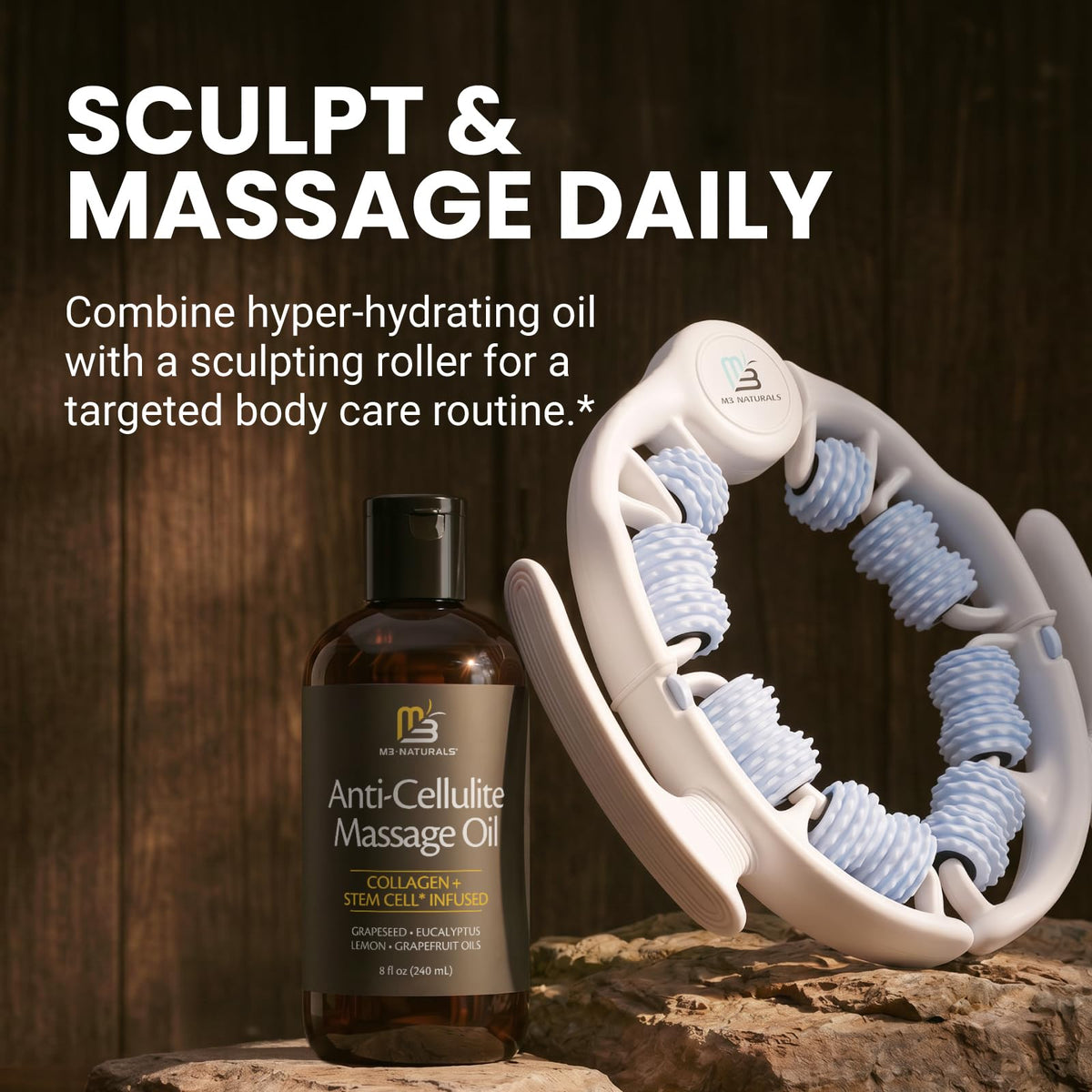 Anti Cellulite Massage Oil for Massage Therapy with Collagen (8 Fl Oz)
