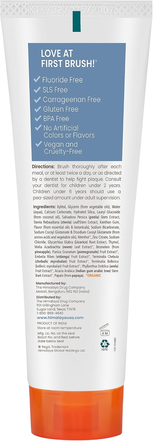 Himalaya Botanique Xylitol Fluoride-Free Toothpaste, Mint Flavor, 4 oz