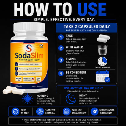 Sodaslim capsules for Weight Management Soda Slim Pills 2-Pack 120 Capsules
