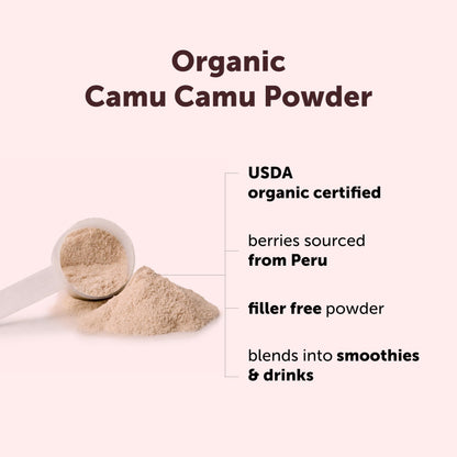 Micro Ingredients Organic Camu Camu Powder, 12 oz | Freshly Harvested Berry | Source of Naturally Occurring Vitamin C | Non-GMO, Vegan Friendly
