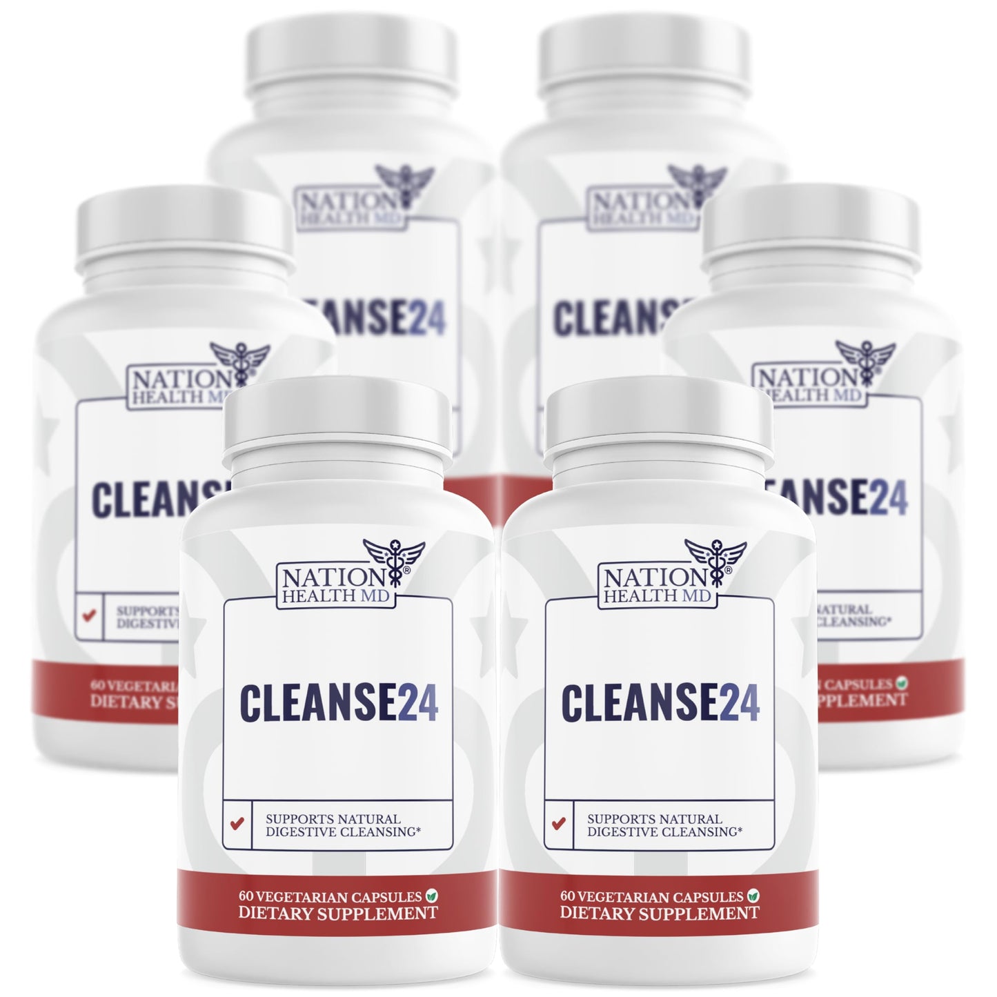 Cleanse24 | Intestinal Cleanse for Humans with Wormwood | Gut Cleanse for Men & Women, Herbal Intestinal Cleanse, Papaya, Black Walnut, 30 Days Supply, 60 Capsules