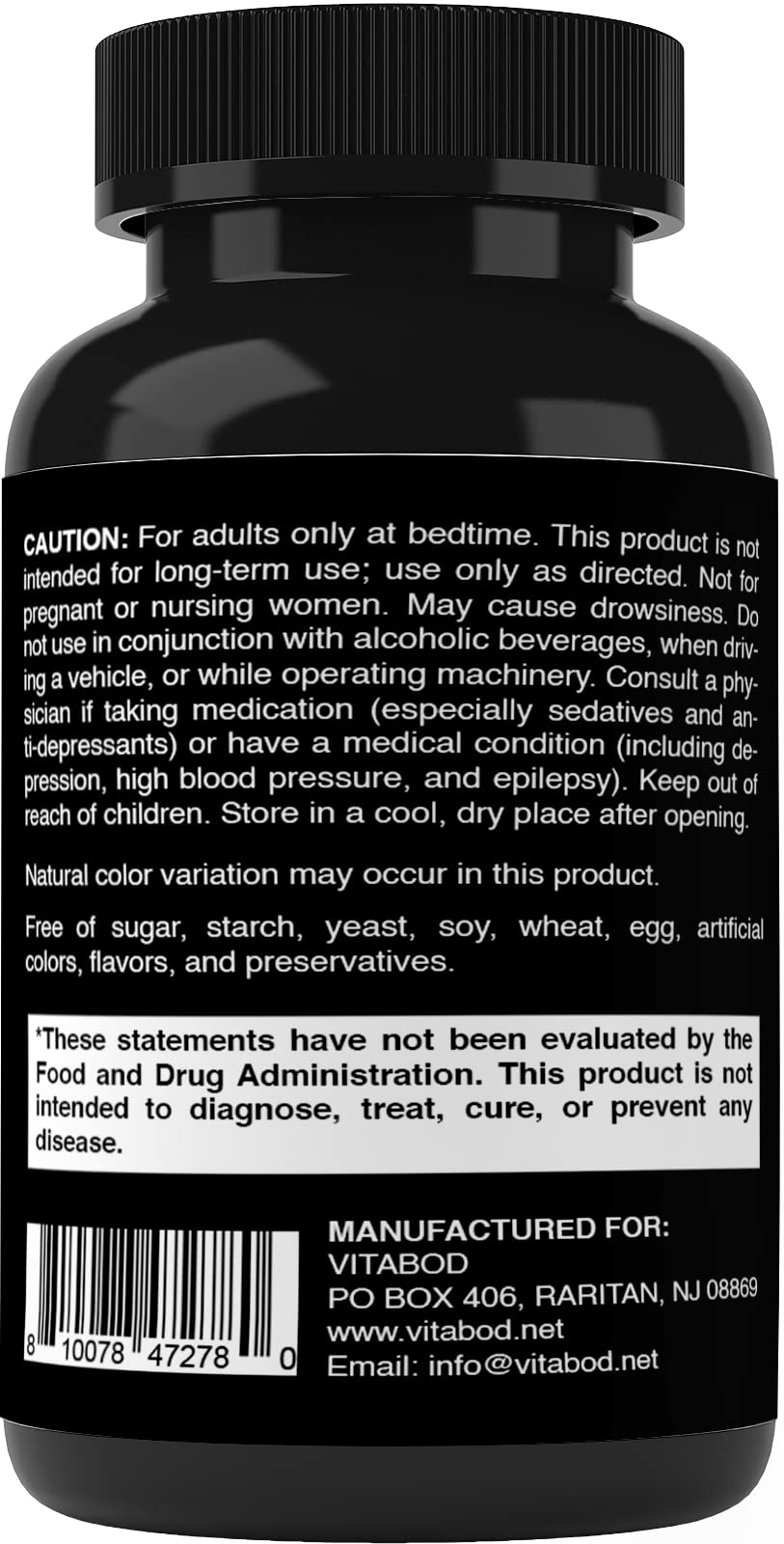 Vitabod Melatonin 20 mg Fast Dissolve Tablets with Vitamin B6, 240 Ct | Natural Berry Flavor, Sleep Support*, Non-GMO, Gluten Free, Made in USA