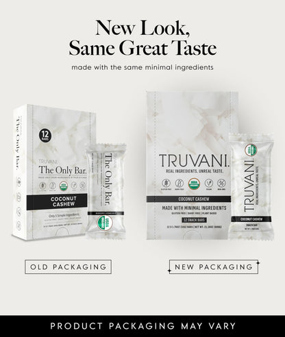 Truvani Plant Based Snack Bars | Variety | 12 Pack | Vegan | 5-8g Protein | USDA Organic and Vegan | Dairy, Soy, and Gluten Free | Individually Wrapped