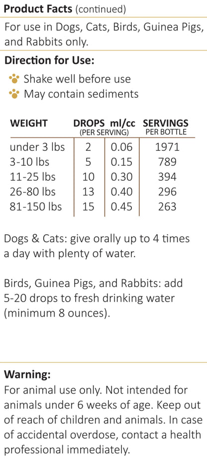 Amber NaturalZ Hawthorn & Dandelion for Pets, Heart & Circulation Care, 1oz | Maintains optimal cardiovascular wellness in pets. Supports normal heart function, healthy blood circulation & fluid balance.