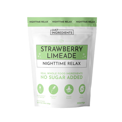 JUST INGREDIENTS Strawberry Limeade Sleep Support Powder - Nighttime Relaxation Supplement - 5.4 oz