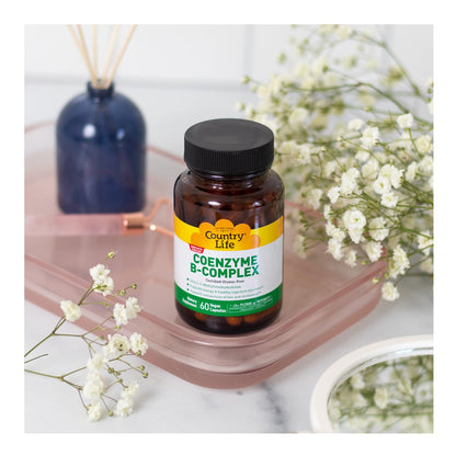 Country Life Coenzyme B-Complex, 120 Capsules | Supports Energy & Metabolism, Mood & Cognitive Function, Vegan, Gluten-Free, Bioavailable B Vitamins with Choline
