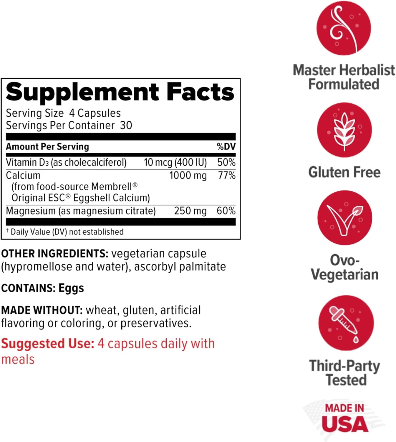 Redd Remedies, Calcium Mag + D, Vitamin D3 and Calcium for Strong Bone Support, 120 Vegetarian Capsules