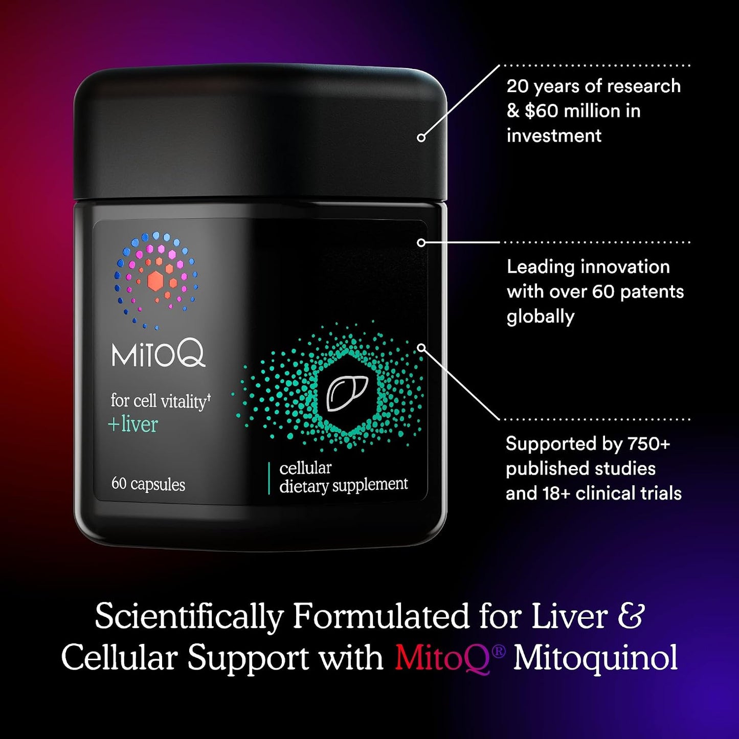 MitoQ +Liver & +Eye Bundle: Advanced Antioxidant Supplements for Metabolism, Detox & Blue Light Protection | Supports Liver Health, Eye Vitality & Natural Detox (2 x 60 Capsules)