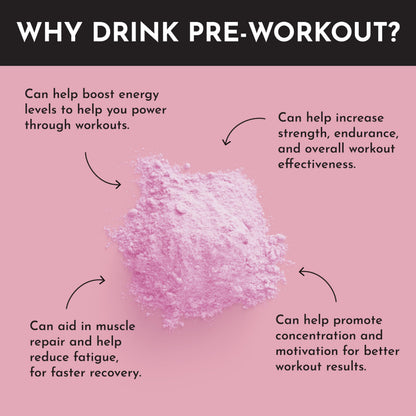 JUST INGREDIENTS Pre-Workout Raspberry Lemonade - Natural, Gluten-Free, No Artificial Sweeteners - 30 Servings, 150mg Caffeine