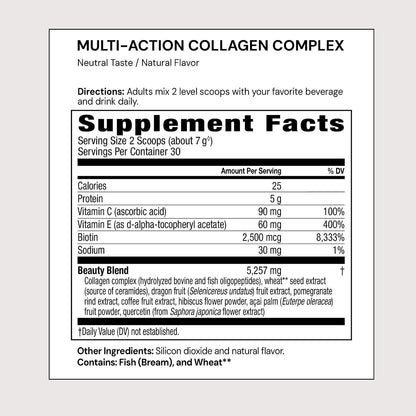 Plexus® Multi-Action Collagen Complex | 30 Servings | Types I & III | Hydrolyzed collagen with Biotin, Ceramides, Vitamin C & E — supports skin, hair & nails, elasticity & hydration