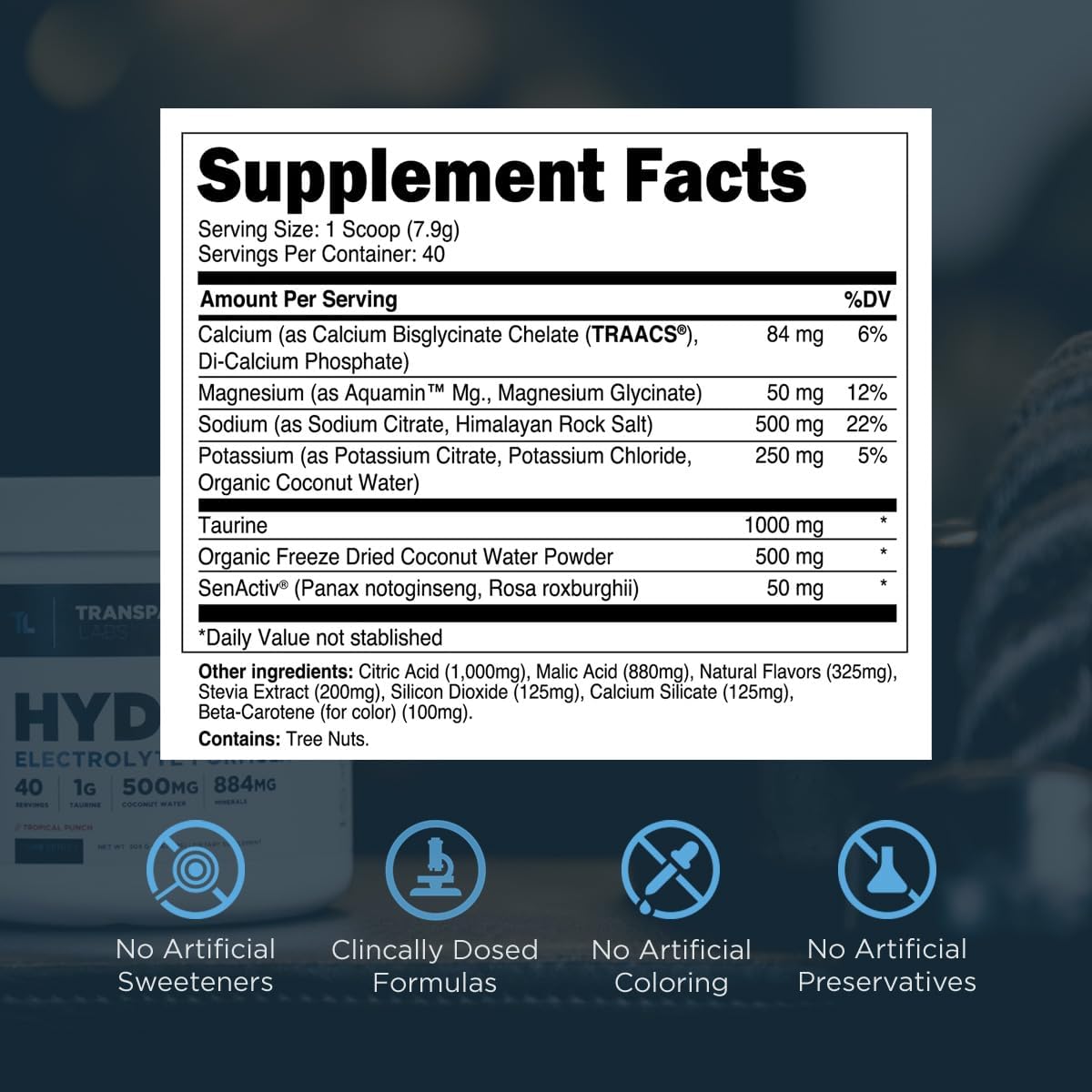 Transparent Labs Stim-Free Pre-Workout Powder (30 Servings, Strawberry Lemonade) & Hydrate Electrolytes Powder (40 Servings, Peach Mango)