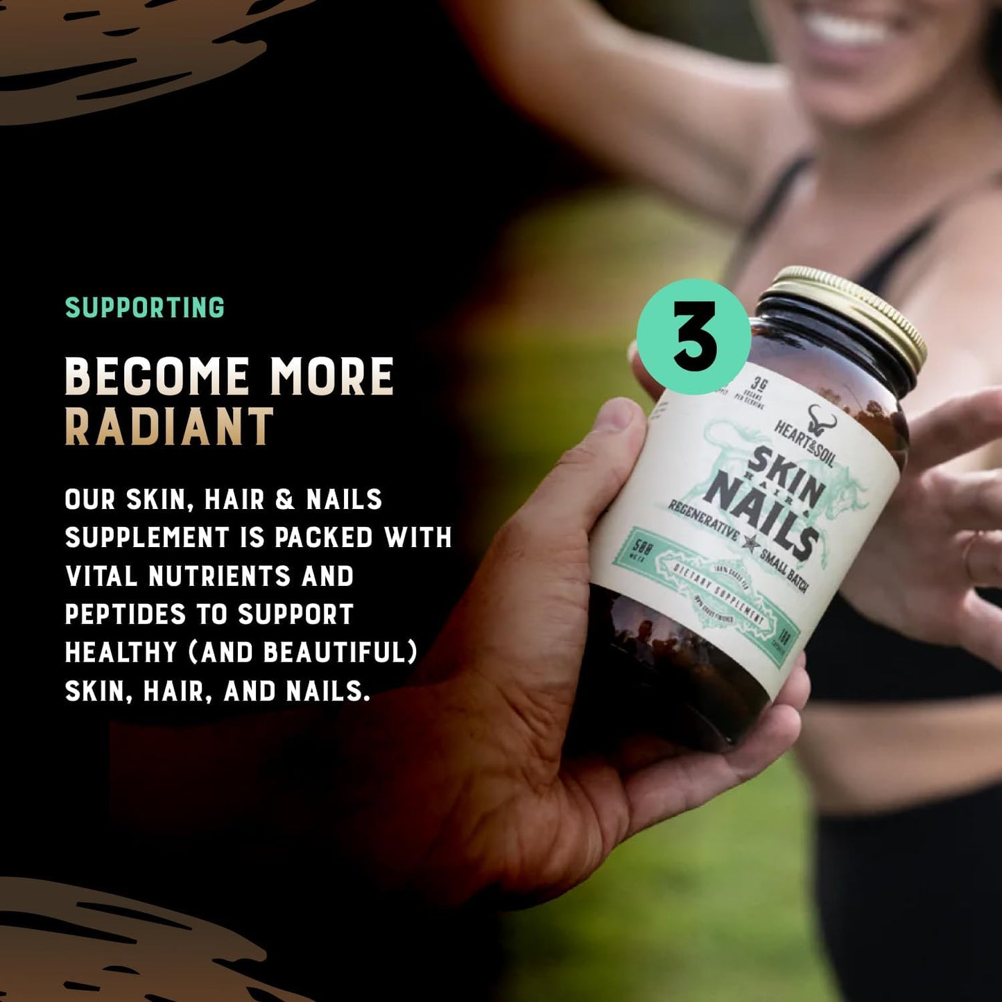 HEART & SOIL Joint & Mobility Stack – 3 Items: Bone Marrow & Liver, Joint Strength & Repair, Skin, Hair & Nails for Full-Body Wellness, Collagen Support, Flexibility, and Recovery