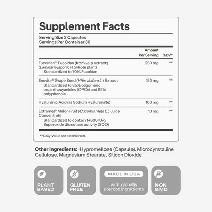 HumanN Daily Wellness, Grape Seed Extract Capsules & Hyaluronic Acid Circulation Supplements, Plant-Based Non-GMO, 60 Capsules