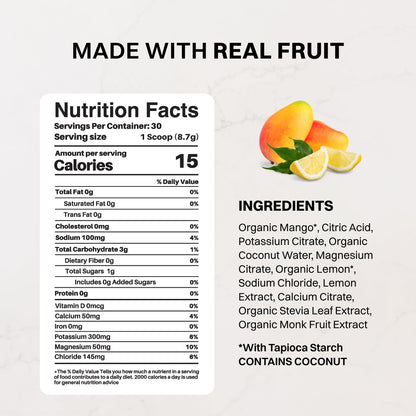 Blue Hawaiian Electrolytes Drink Mix | 30 Servings | Organic Coconut Water, Spirulina & 5 Key Electrolytes