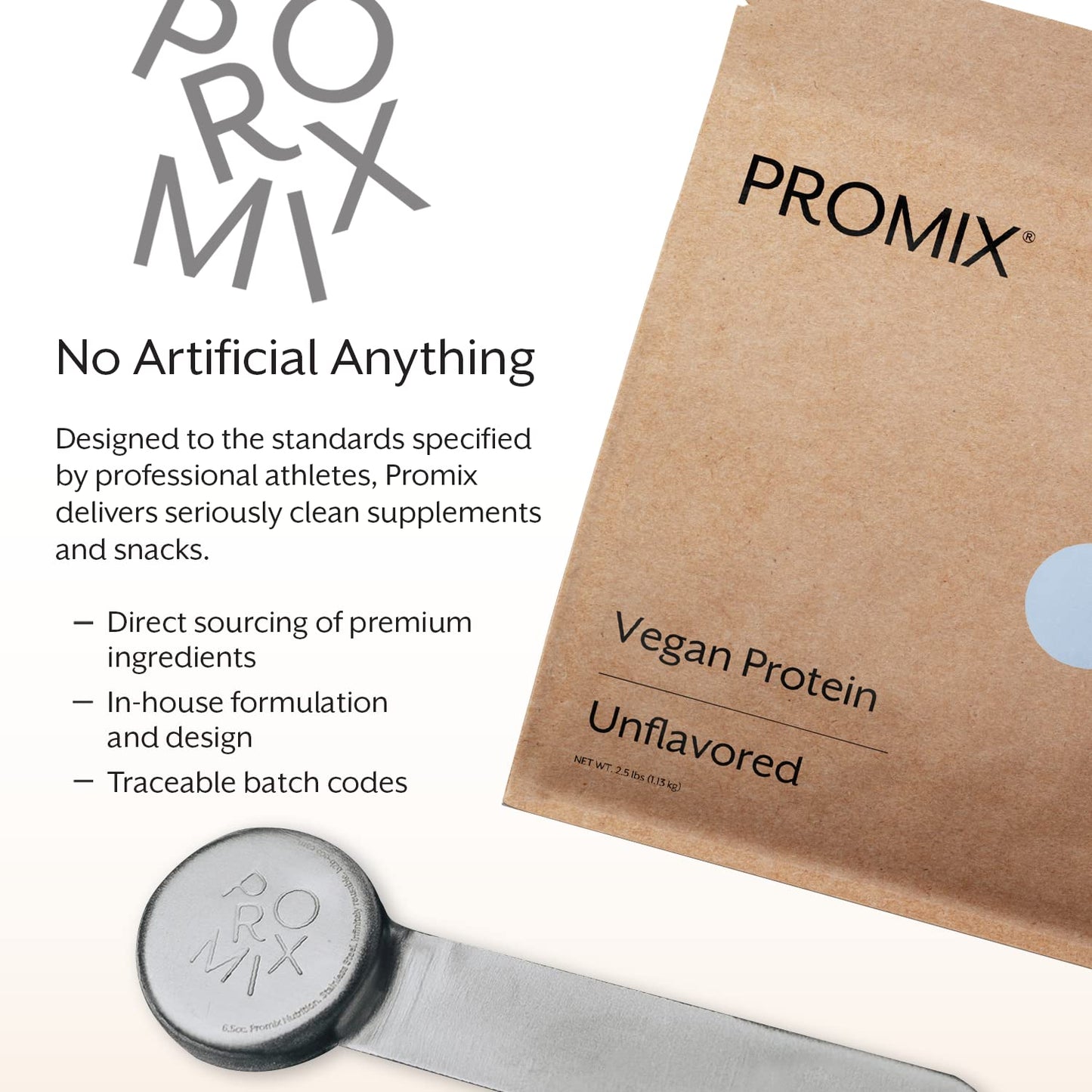 ProMix Nutrition Plant-Based Vegan Protein Powder, Vanilla - Pea Protein & Vitamin B-12 - Post Workout Fitness & Nutrition Shakes, Smoothies, Baking & Cooking Recipes - 2.5 Pound (Pack of 1)