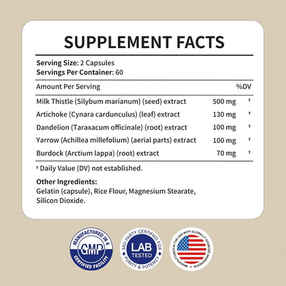 120 Capsules Milk Thistle Liver Cleanse Detox & Repair Supplement -Formulated Happy Liver Support - Liquid Herbal Supplements for Liver Health-Made in USA