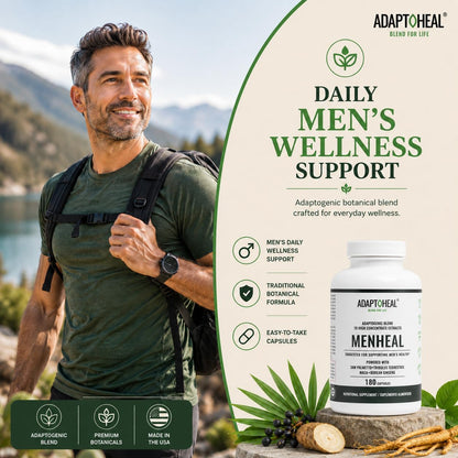 ADAPTOHEAL Menheal Prostate Support Saw Palmetto, Maca (180 Caps)