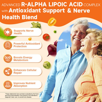 Totaria R Alpha Lipoic Acid 600mg - Stabilized ALA Supplement for Neuropathy Support Capsules, Nerve Health, Nervous System and Antioxidant, Non-GMO, Gluten Free, Vegan Safe 120 Counts