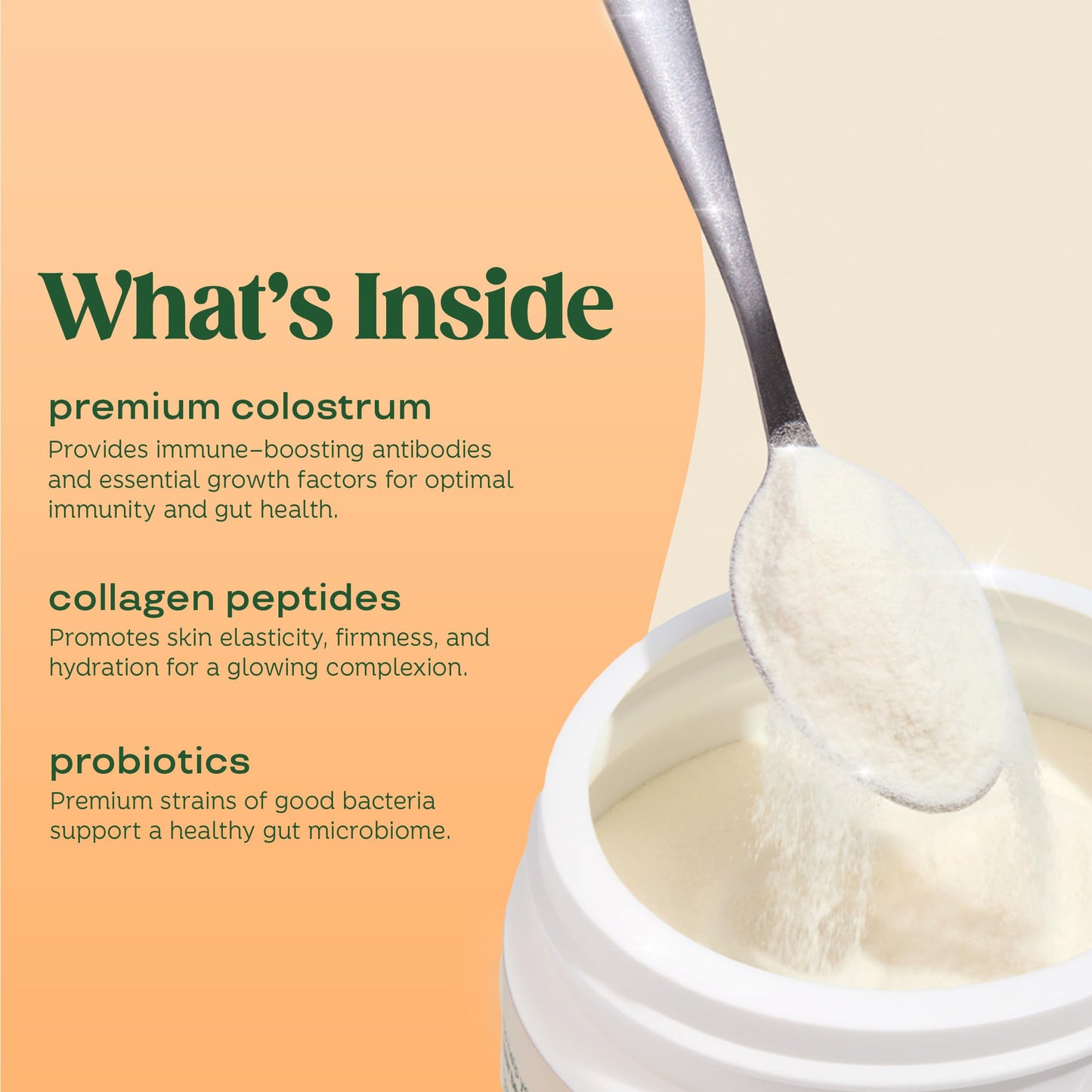 Bloom Nutrition Bovine Colostrum Powder, Strawberries & Cream, 25 Servings | Gut Health, Immune Support, Hair Growth & Beauty Supplement, Gluten Free, Sugar Free