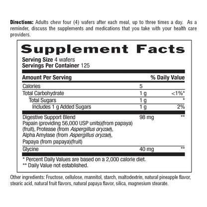 Country Life Papaya Digestive Support, 500 Chewable Wafers | Natural pineapple & papaya Flavor. Assists nutrient absorption, contains papain & protease