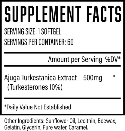 Huge Supplements Turkesterone & Ecdysterone Stack, Build Muscle & Strength, Enhanced Absorption Technology (60 Servings)