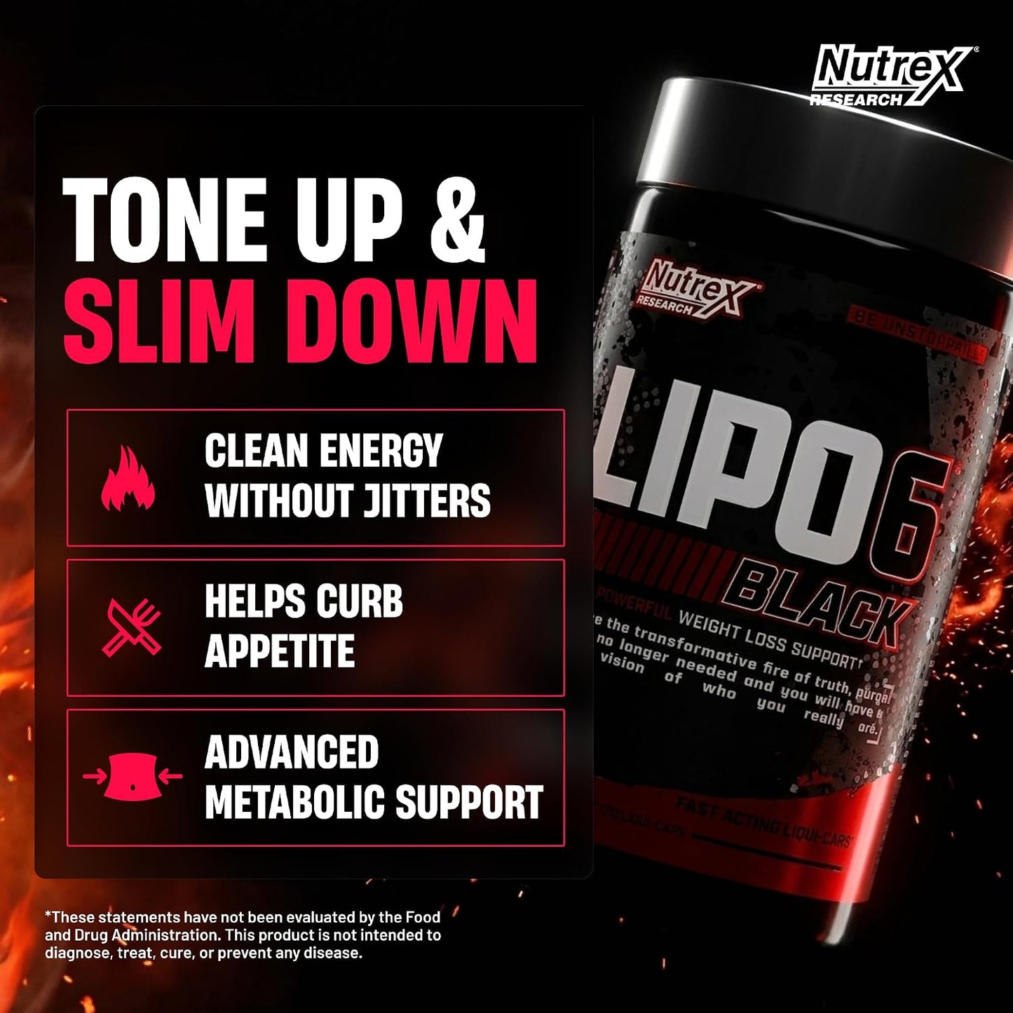 Nutrex Lipo-6 Black Max Strength Fat Burner - Fast Acting Energy, Weight Loss Diet Pills – Appetite Suppressant, Metabolism Booster - 120 Capsules