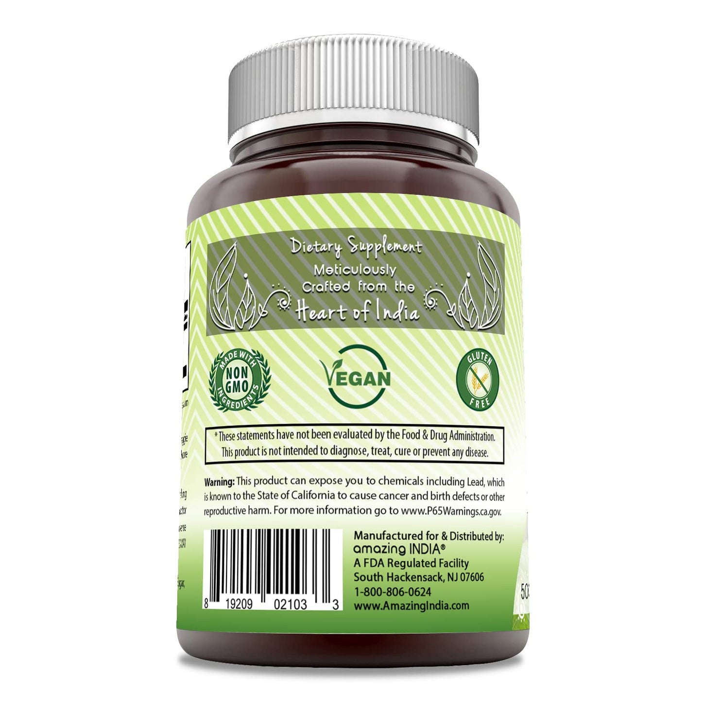Amazing India Amla (Made with Natural Amla Fruit) 500 Mg 120 Veggie Capsules Supplement - Non-GMO, Gluten Free