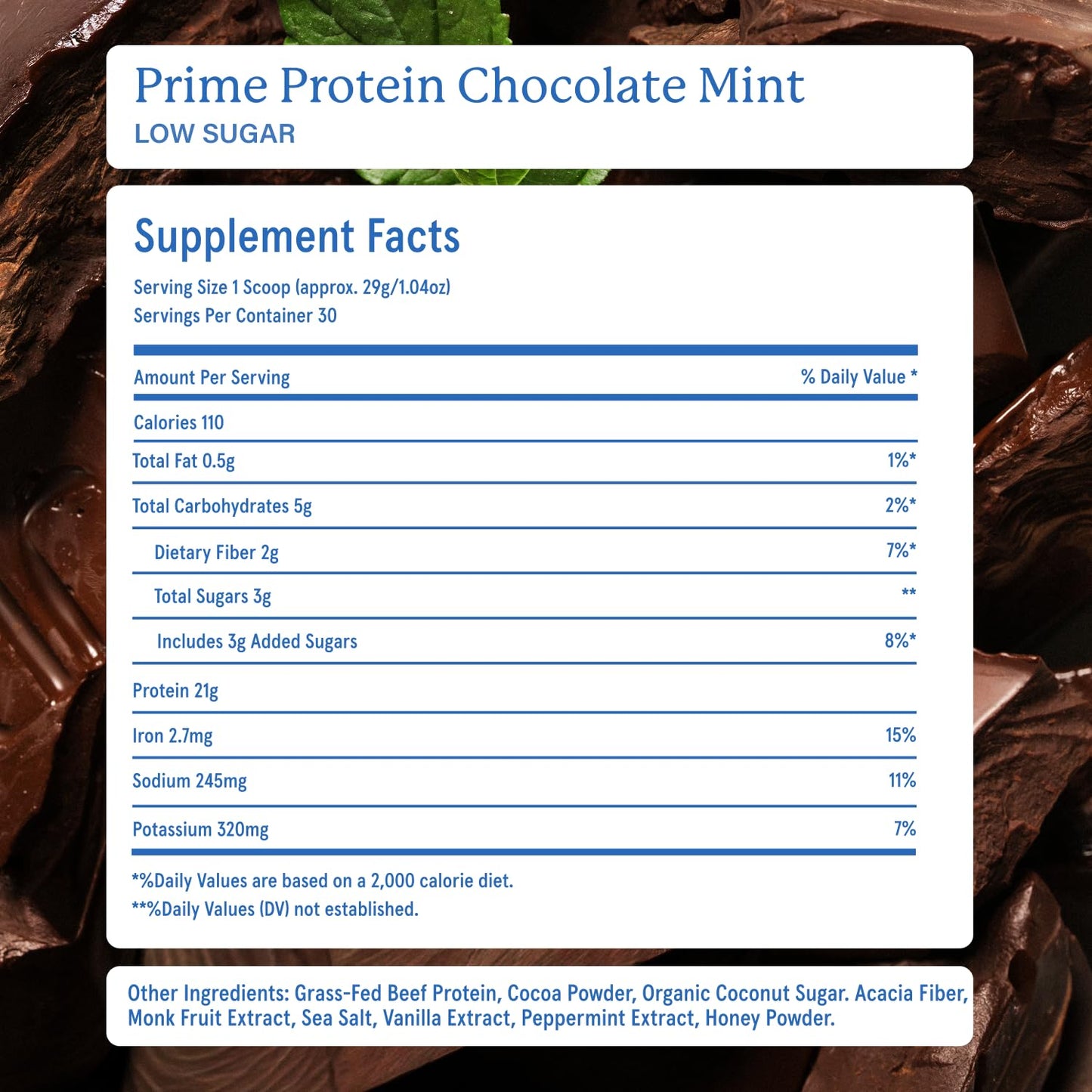 Equip Prime Chocolate Protein Powder - Gut-Friendly, No Sugar Protein Shake Powder with Grass-Fed Beef & Natural Collagen - Rich & Creamy Mix - 21g Per Serving - Whey & Dairy-Free (30 Scoops)