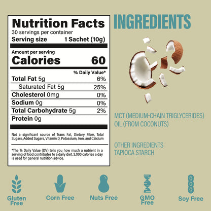 BUBS Naturals MCT Oil Powder - Premium MCT Oil & Keto Coffee Creamer - Vegan & Paleo Friendly - Healthy Coconut Fats + Low Carb - Dairy-Free Energy Source for Shakes, Smoothies & Baking (10.6 oz)