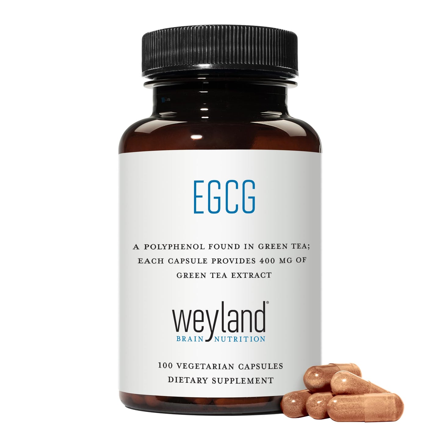 EGCG Green Tea Extract, High Antioxidant, Heart Support & Brain Health, Green Tea Pills, 100 Vegetarian Capsules