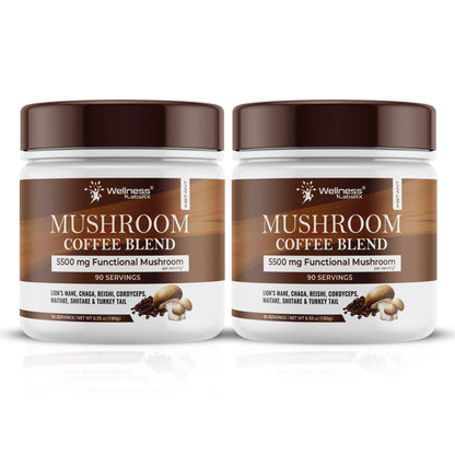 Mushroom Coffee, 90 Servings Organic Mushrooms Instant Coffea, Great Tasting Colombian Keto Coffee, 7 Superfood Mishrooms Lions Mane, Chaga, Reishi, Cordyceps, Maitake, Shiitake, and Turkey Tail