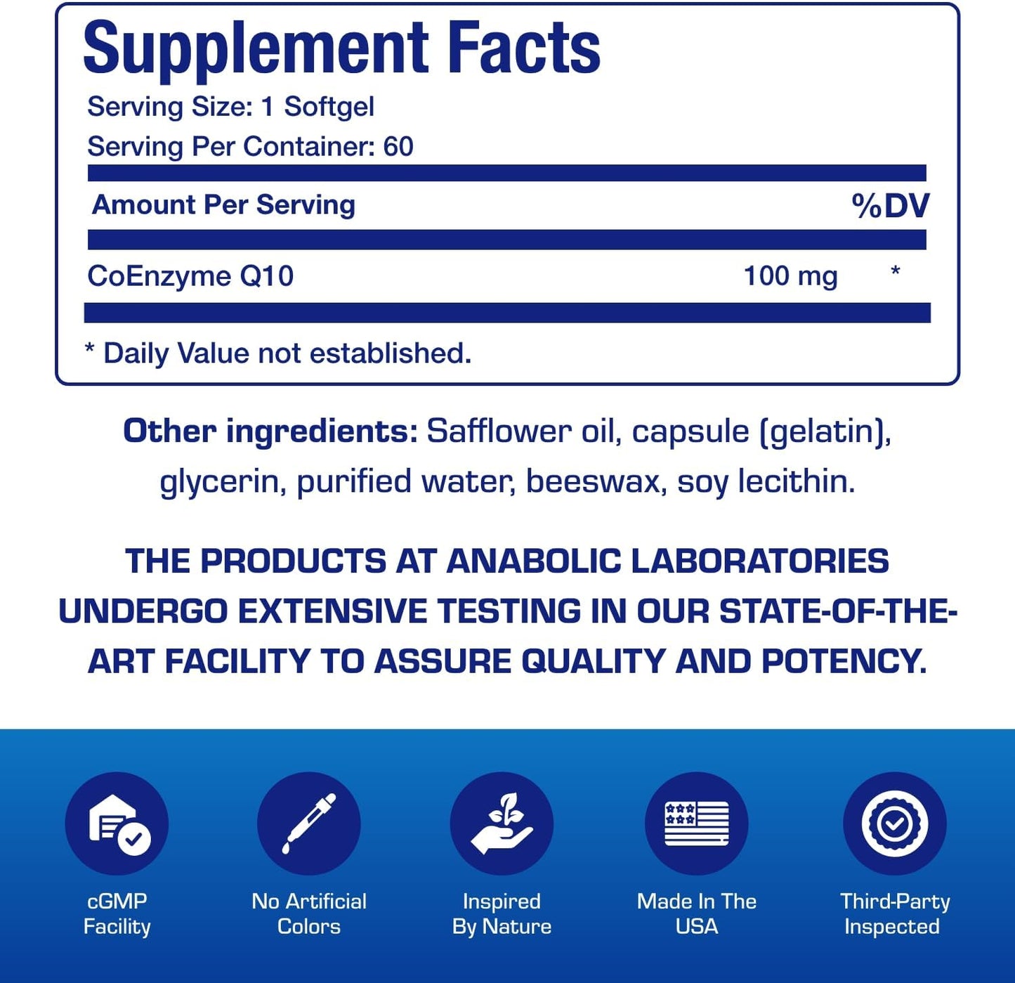 High Absorption CoQ10 100mg Softgels - Clinical Formula Coenzyme Q10 100mg for Skin Heart Energy Antioxidant and Brain Support - Easy to Swallow - Made in The USA in cGMP Facilities - 60 Servings
