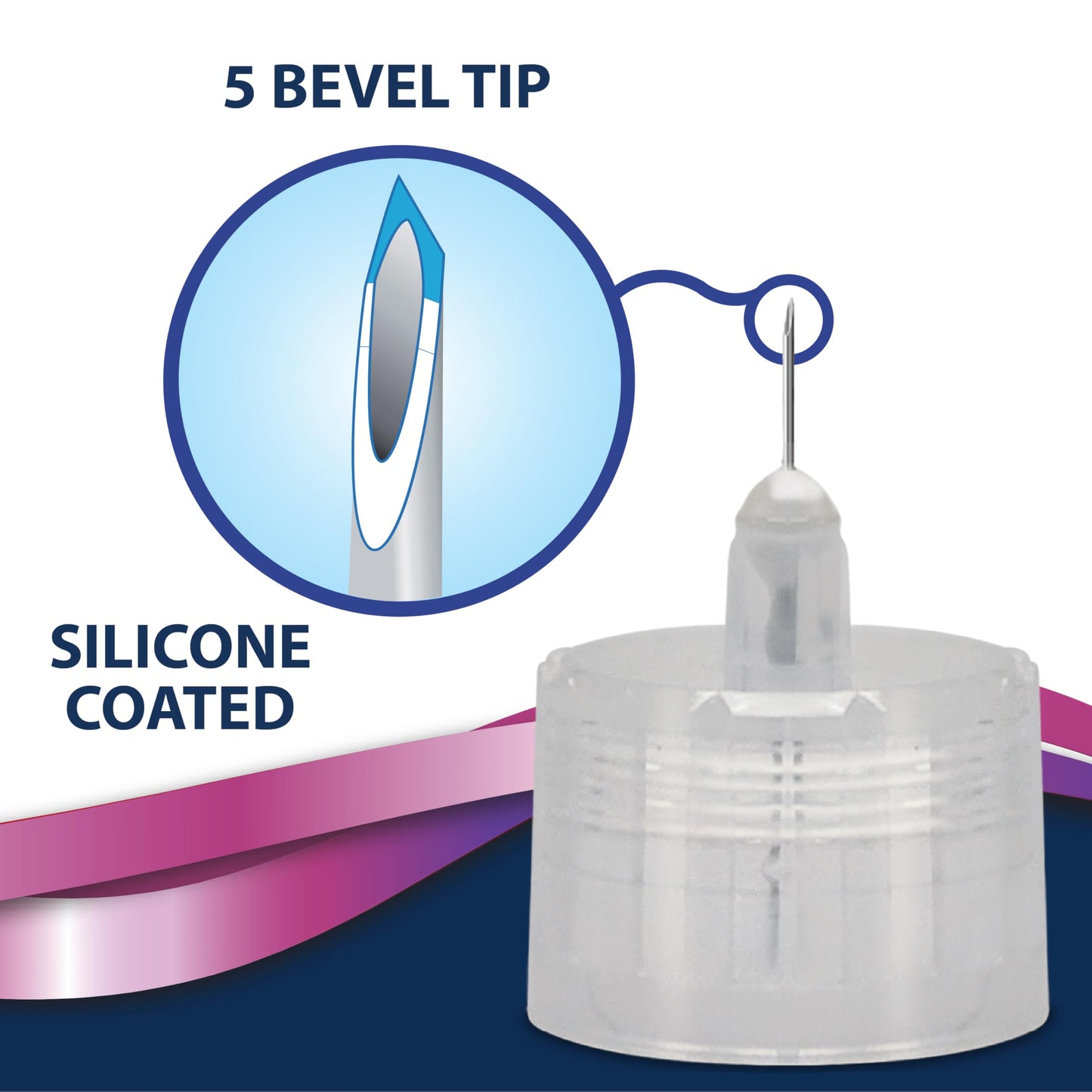 TRUEplus 5-Bevel Sterile Pen Needles, 32G x 4mm (5/32 Inch), 50 Count | For Use with Pen Injection Device, Single-Use Needles, Compatible Thread with Major Pen Devices, Silicone Coated