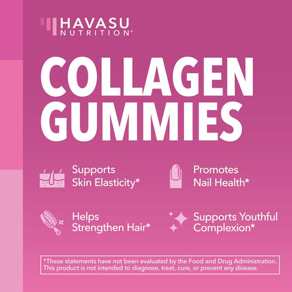 Collagen Gummies With 2500 mcg Biotin, Hair Skin & Nail Support, Lemon | For Women & Men with Biotin, Zinc, Vitamin C & E, Hydrolyzed Collagen, Lemon Flavor, 30 Servings, Hair, Skin & Nail Support