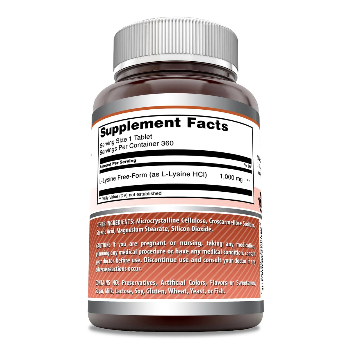 Amazing Formulas L-Lysine 1000 Mg Amino Acid Supplement | Tablets | Non-GM0 | Gluten-Free | Made in USA (1 Pack | 180 Count)