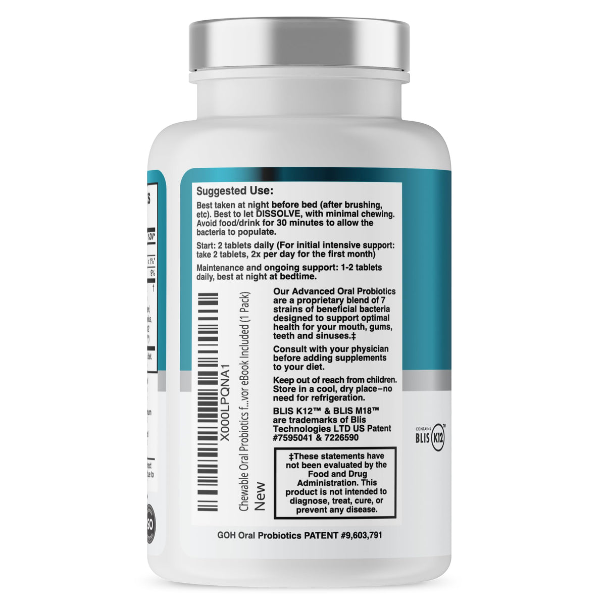 Oral Probiotics for Mouth Bad Breath Treatment for Adults: Dentist Formulated BLIS K12 M18