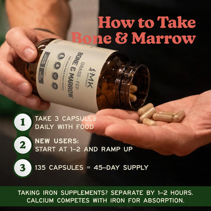 MK Supplements Grass-Fed Desiccated Beef Liver, Non-Defatted, Made in USA | 3,000mg per serving, 150 capsules, 30 servings, freeze-dried, regeneratively raised, amber glass bottle, family owned