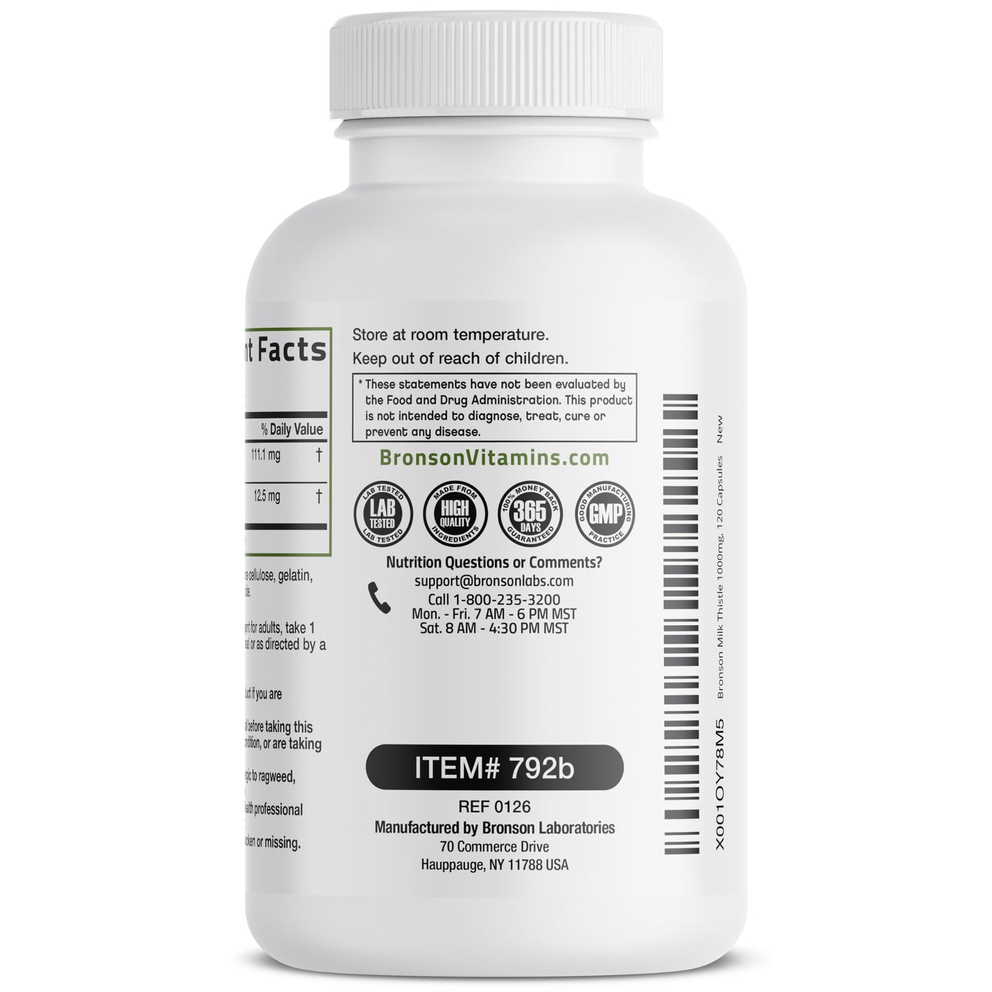 Bronson Milk Thistle Silymarin Marianum & Dandelion Extract, 120 Capsules | 2-in-1 Liver Cleanse, Health, Detox & Antioxidant Support, Non-GMO, Gluten-Free, Soy-Free