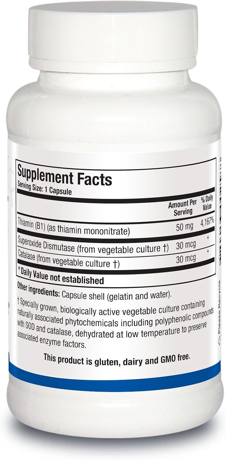 BIOTICS RESEARCH Thiamin 50™ – High Potency Vitamin B1, 50 mg, Energy Production, Metabolic Support, Cardiovascular Health, Brain Health. 90 Capsules